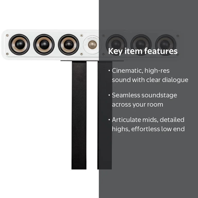 Polk Audio Signature Elite ES35 Slim Center Channel Speaker (White
