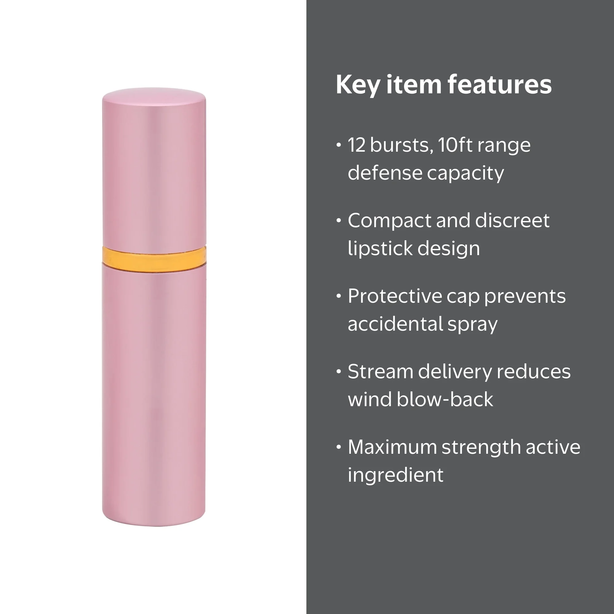 SABRE, Lipstick Pepper Spray, Pink, 1 Ct, Personal Safety Discreet
