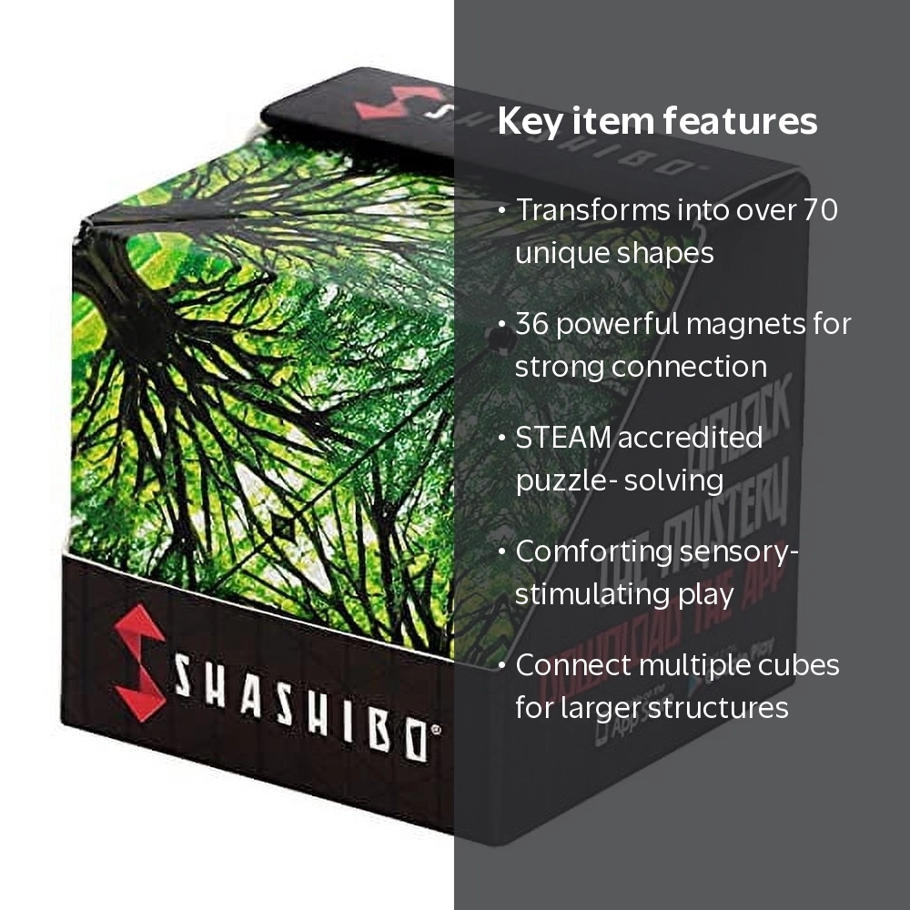 Shashibo, Magnetic Fidget Cube, 1 Pack, Over 70 Shapes, Elements