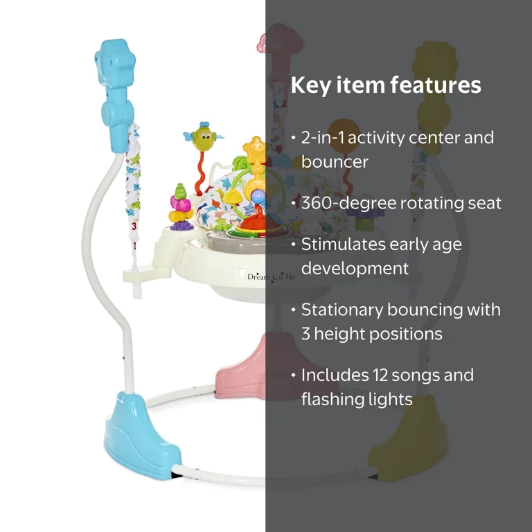 Dream On Me Zany Activity Center Bouncer in Star Print - Walmart.com