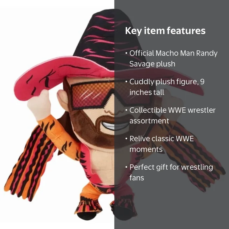 WWE Wrestling Macho Man Randy Savage Kids Plush Doll (9 Inches