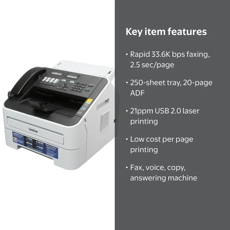 Brother IntelliFAX FAX2840 High-Speed Laser Fax Machine - Walmart.com
