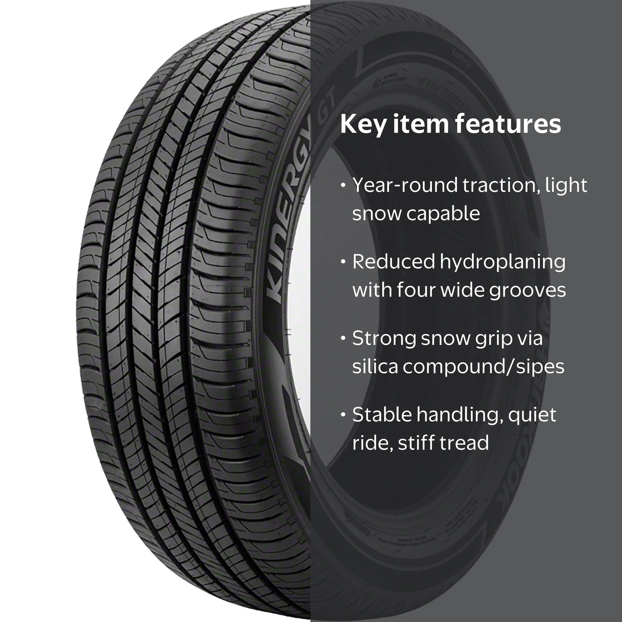 Hankook Kinergy GT H436 All-Season Tires, High Grip Silica