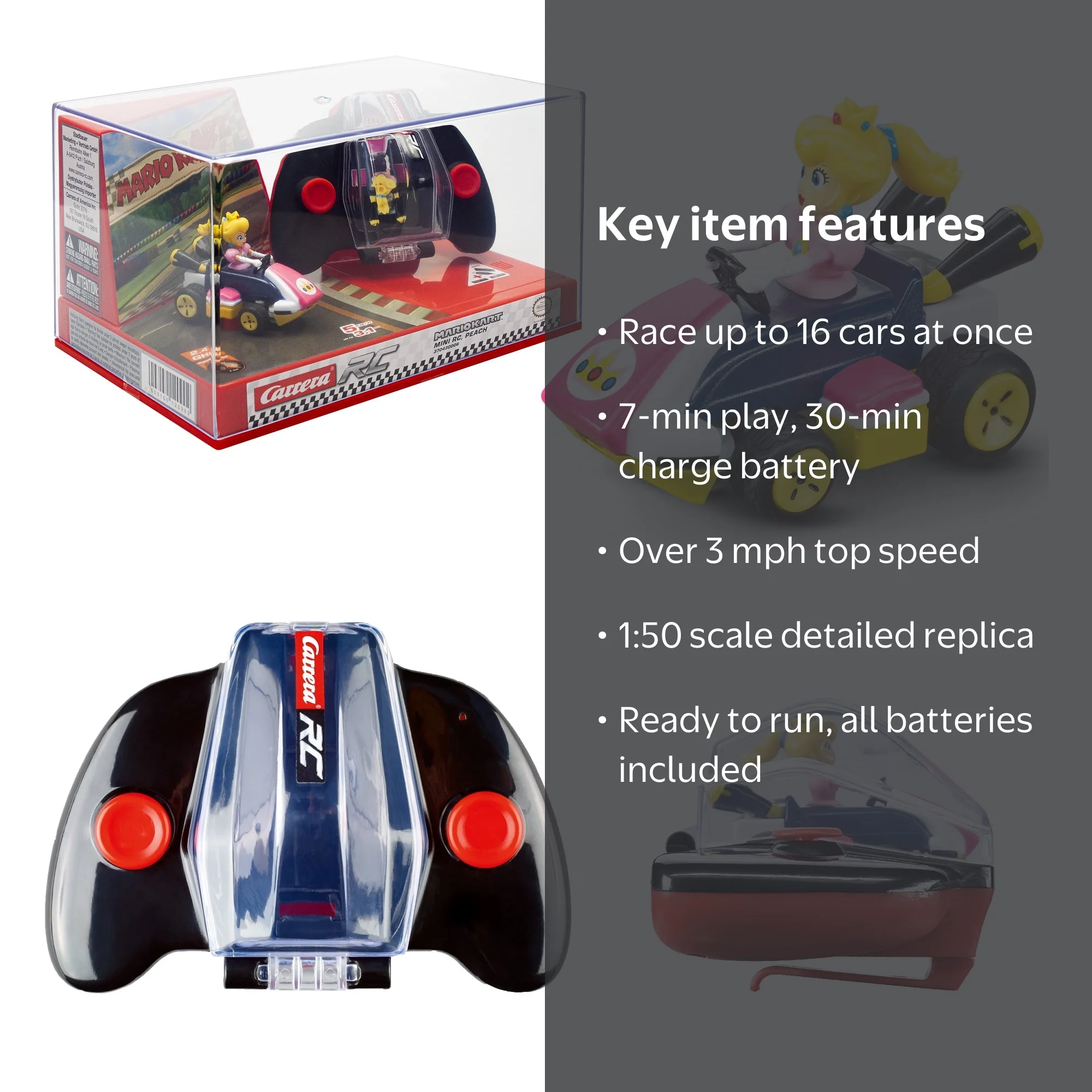 Carrera RC Nintendo Mario Kart Mini Radio Remote Control Toy Car
