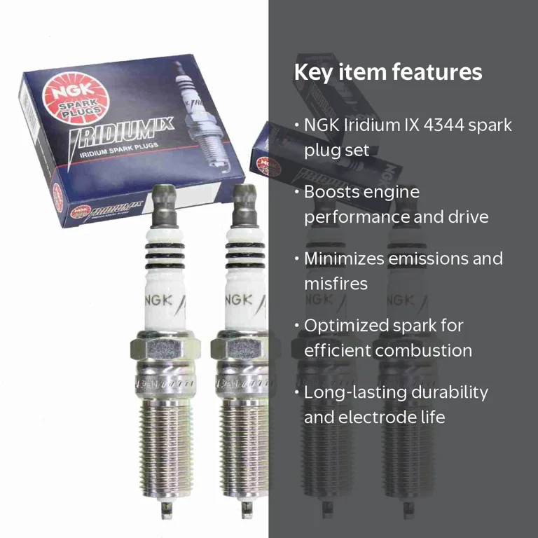 NGK, Spark Plugs, 4 pc NGK 4344 Iridium IX, Replacement for Auto