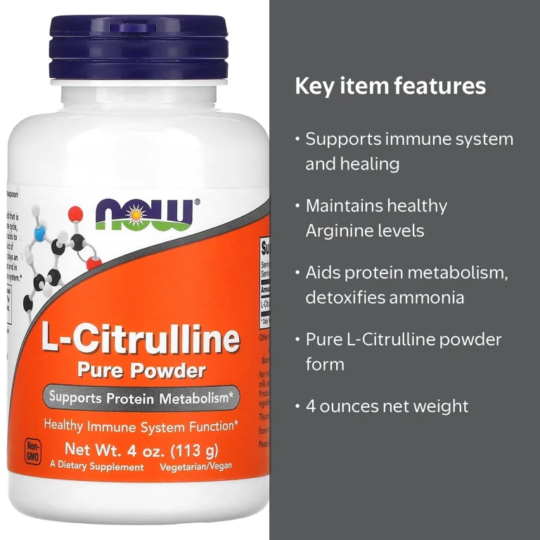 l carnitine and l citrulline for sale NOW Foods L-Citrulline Pure Powder, 4 Ounce Weight:25 g
