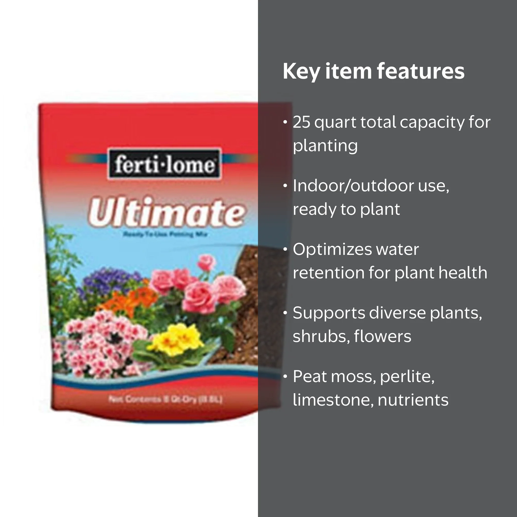 Ferti-lome Ultimate Potting Mix, Multi-Purpose Garden Soil for Outdoors, 25  Quart Bag - Walmart.com