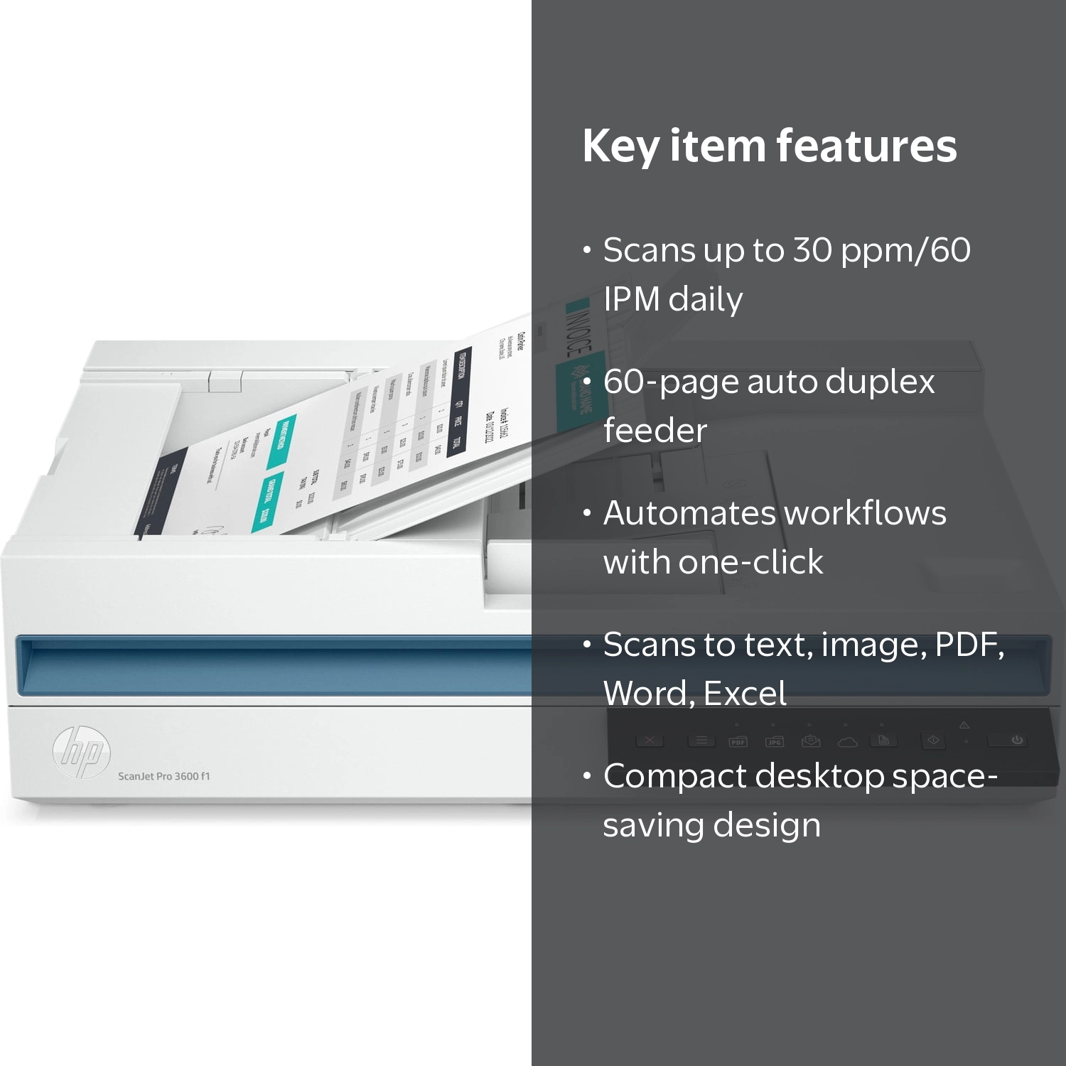 Free Shipping! HP ScanJet Pro 3600 f1 - Compact, Reliable