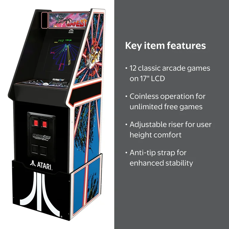 Arcade1Up, Atari Tempest Legacy Arcade, Lit Marquee, Riser