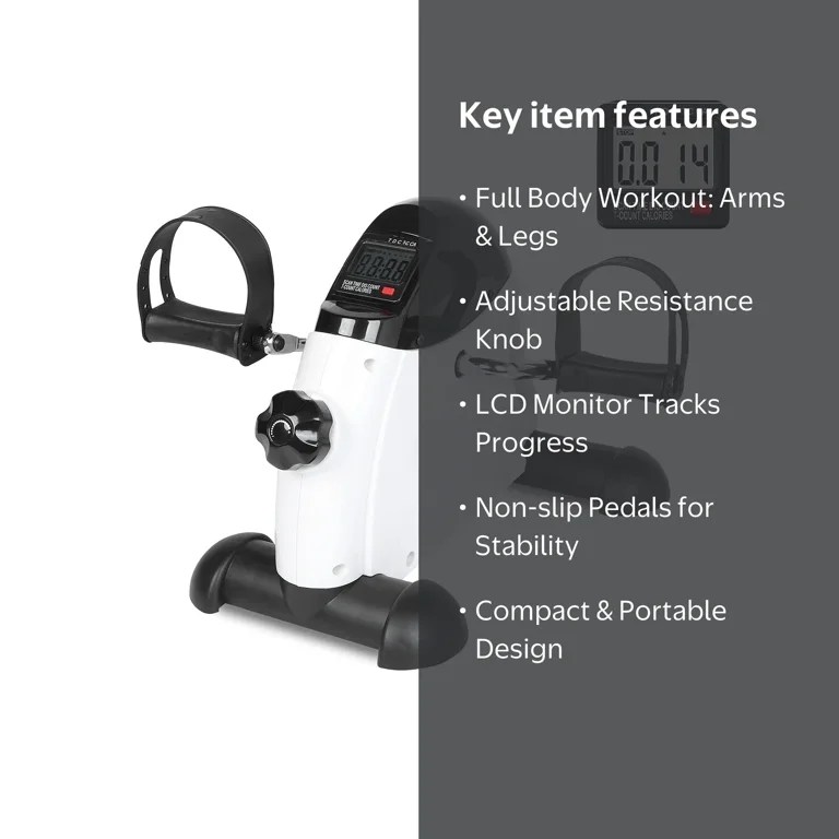 portable stationary bicycle exerciser Mini Exercise Bike for Arm and Leg Rehabilitation, Adjustable Resistance Pedal with LCD Monitor, Lightweight Physical Therapy Equipment for Seniors and Home Use Black : Sports & Outdoors allowing for a customized workout that is especially suitable for the elderly and those in rehabilitation to relieve pain Mini Exercise Bike, Under Desk