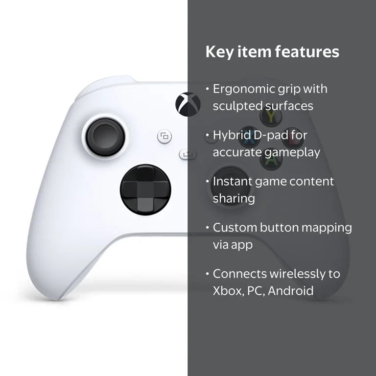 Microsoft Xbox Robot White Wireless Controller with Enhanced