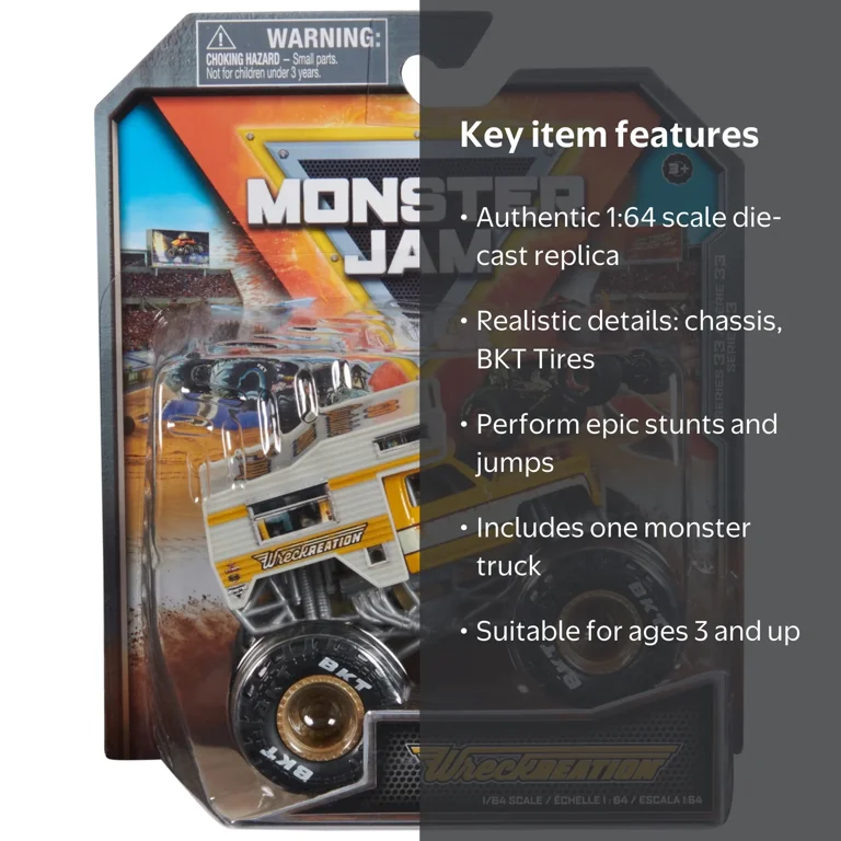 Monster Jam, Wreckreation Monster Truck, 1:64 Scale, Girl and Boy