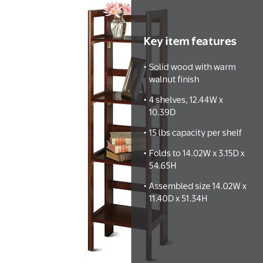 WHAT WE WANT SOLIDWOOD SHELF オプション品収納袋付 Winsome, Shelf, 4-Tier Foldable Shelf RRK150, Narrow Walnut