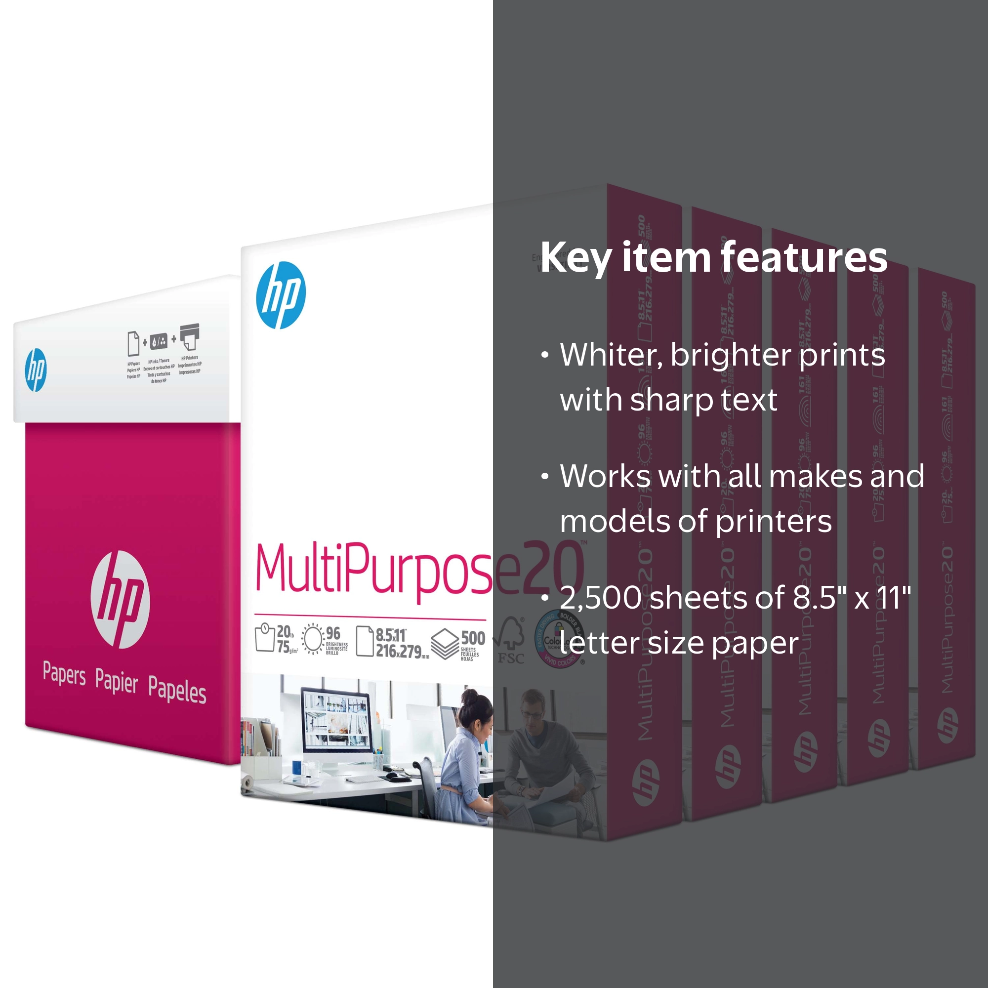 HP Premium Office Print & Copy Standard Paper, Multipurpose, 8.5
