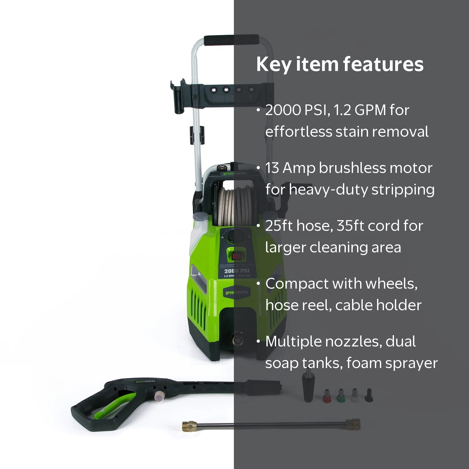 Greenworks 2000-PSI 13 Amp 1.2-GPM Corded Electric Pressure Washer