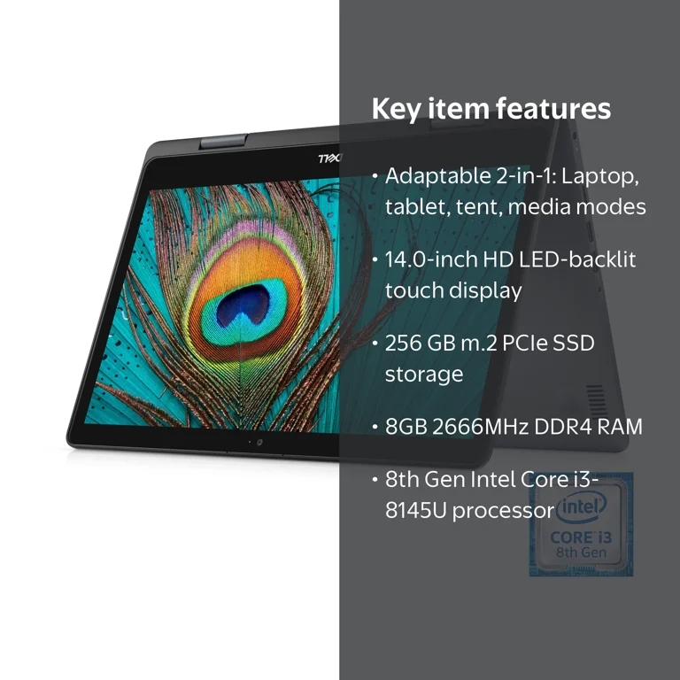 Λ Dell Inspiron 14 Intel i3 8GB ストレージ無 Dell 14'' Inspiron 2-in-1 Laptop, i3, 8GB, 256GB SSD, Win10, i5481