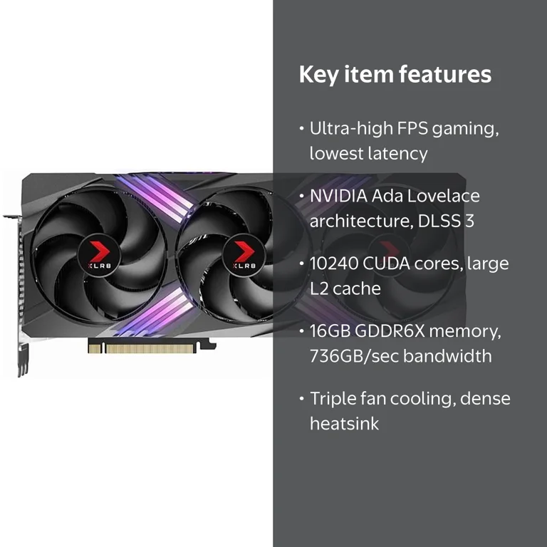 PNY GeForce RTX 4080 SUPER 16GB VERTO Overclocked Triple Fan DLSS