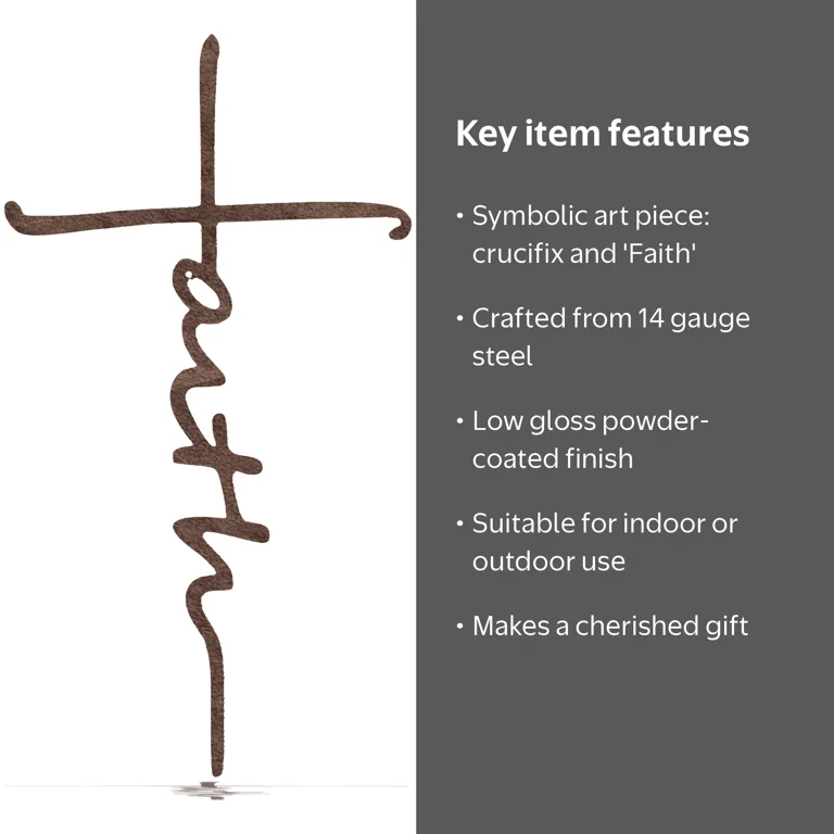 Faith Cross - Metal Wall Decor - Walmart.com