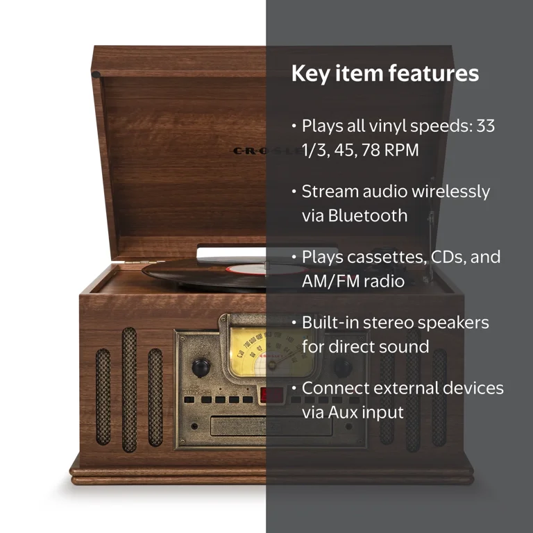 Crosley Musician Vinyl Record Player with Speakers and Wireless