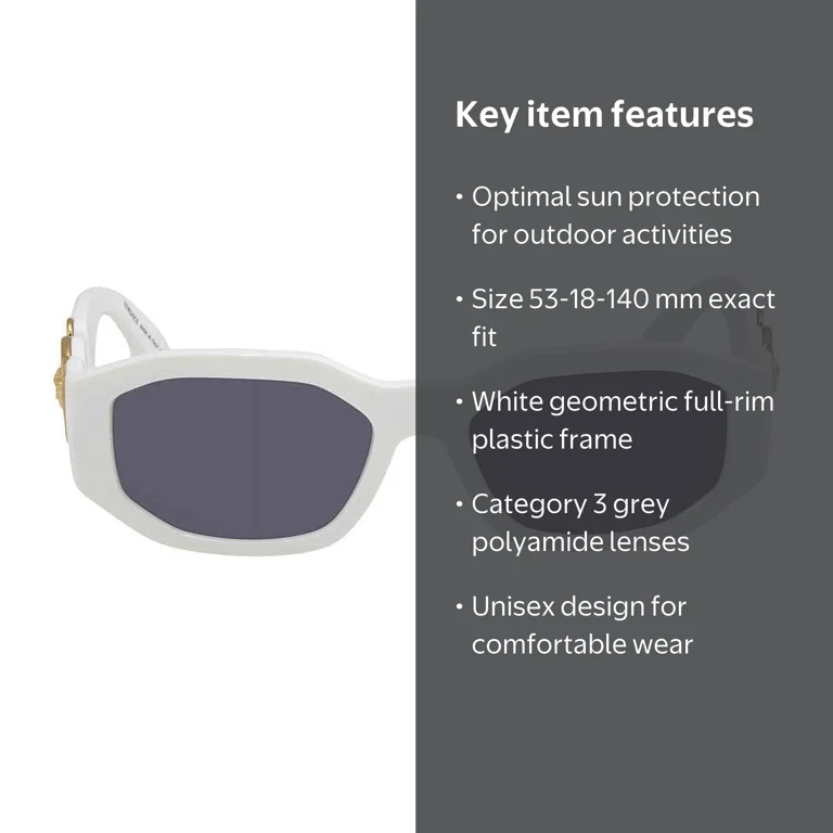 Versace 4361 Sunglasses 401/87 White - Walmart.com