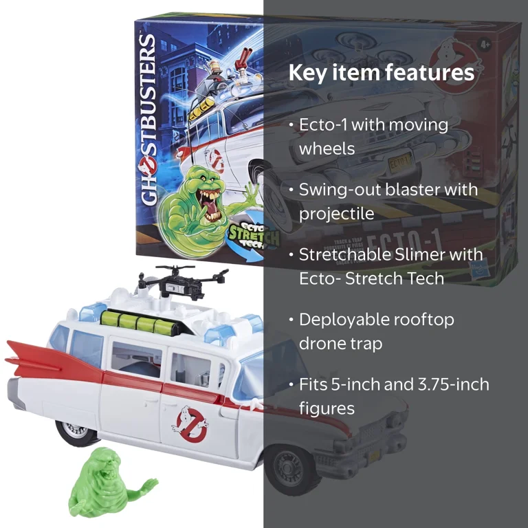 Ghostbusters Track & Trap Ecto-1 Car Toy with Slimer Accessory