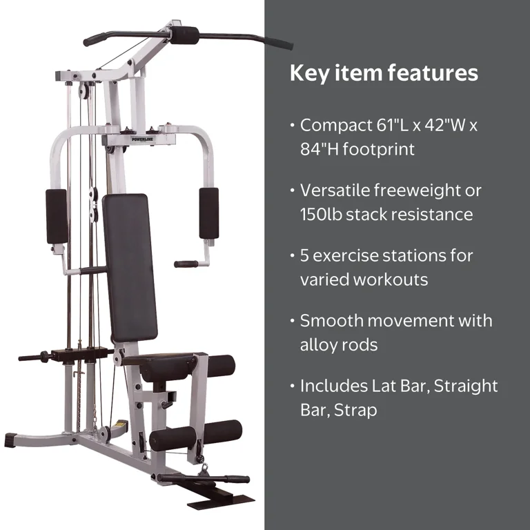 Powerline PHG1000X Home Gym with Multi-Station, Leg Extension/Curl