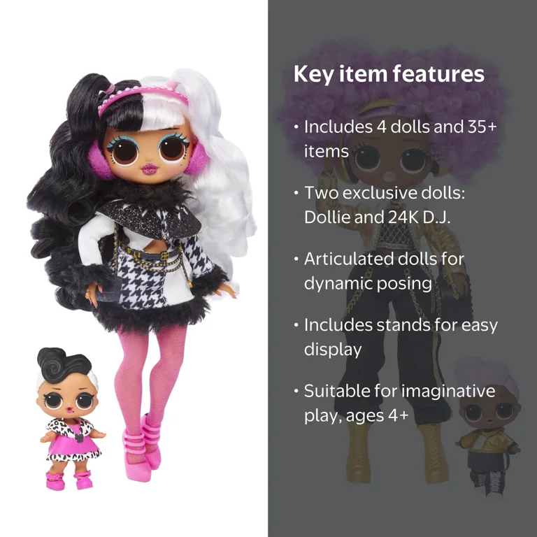 LOL Surprise OMG Winter Disco Big Sisters 2 Pack with Dollie, 24K