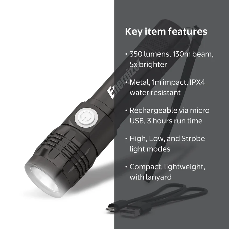 best rechargeable flashlights made in usa High Lumens with Handle, Super Bright Flashlight Rechargeable, High Powered Flashlights with Digital Display, 5Mode Adjustable Handheld LED Flashlight for Camping Home the gray housing is both waterproof and impact Best rechargeable flashlights of 2026