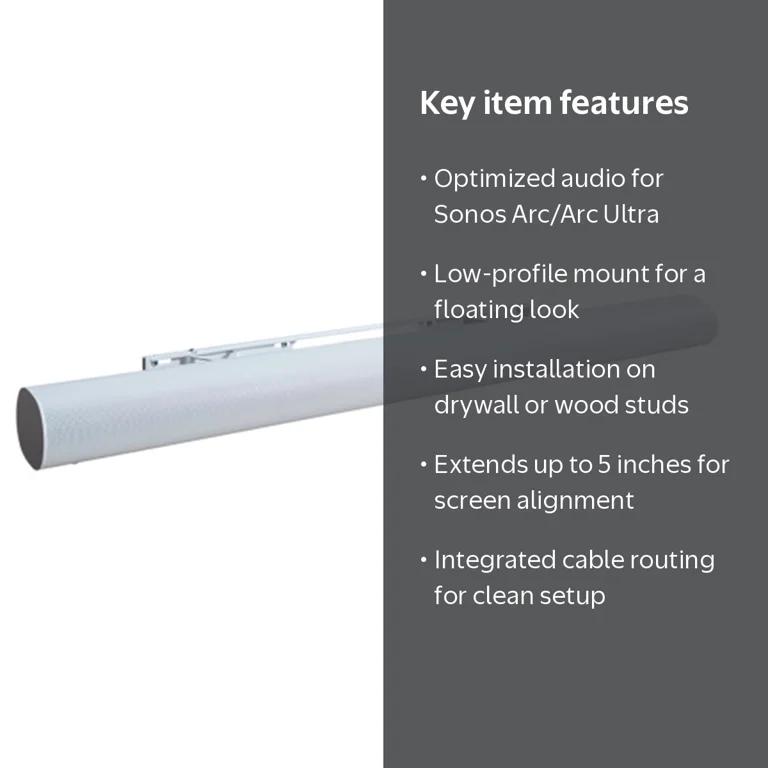 SANUS, Sonos Arc Wall Mount, 5-Inch Extendable, White - Walmart.com