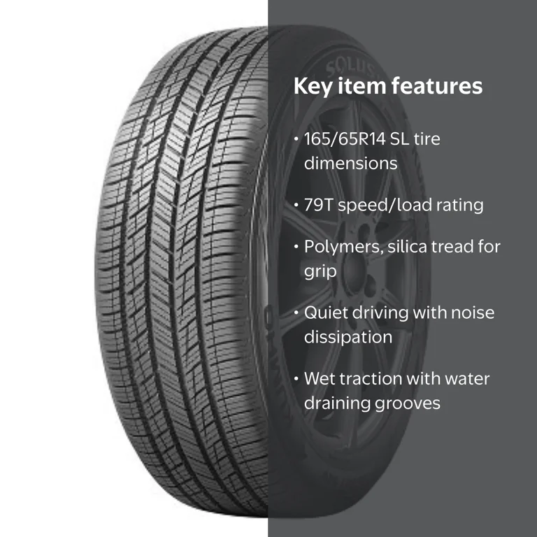 Kumho Solus TA51a 165/65R14 79T Tire, All Season, Grand Touring