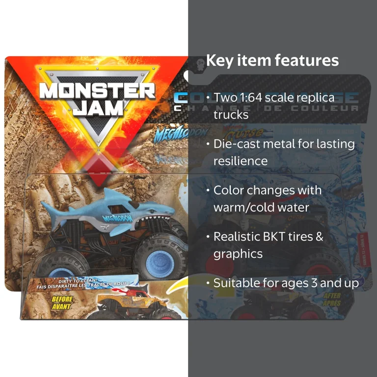 Monster Jam, Monster Trucks, Megalodon vs. Pirate's Curse, 1:64
