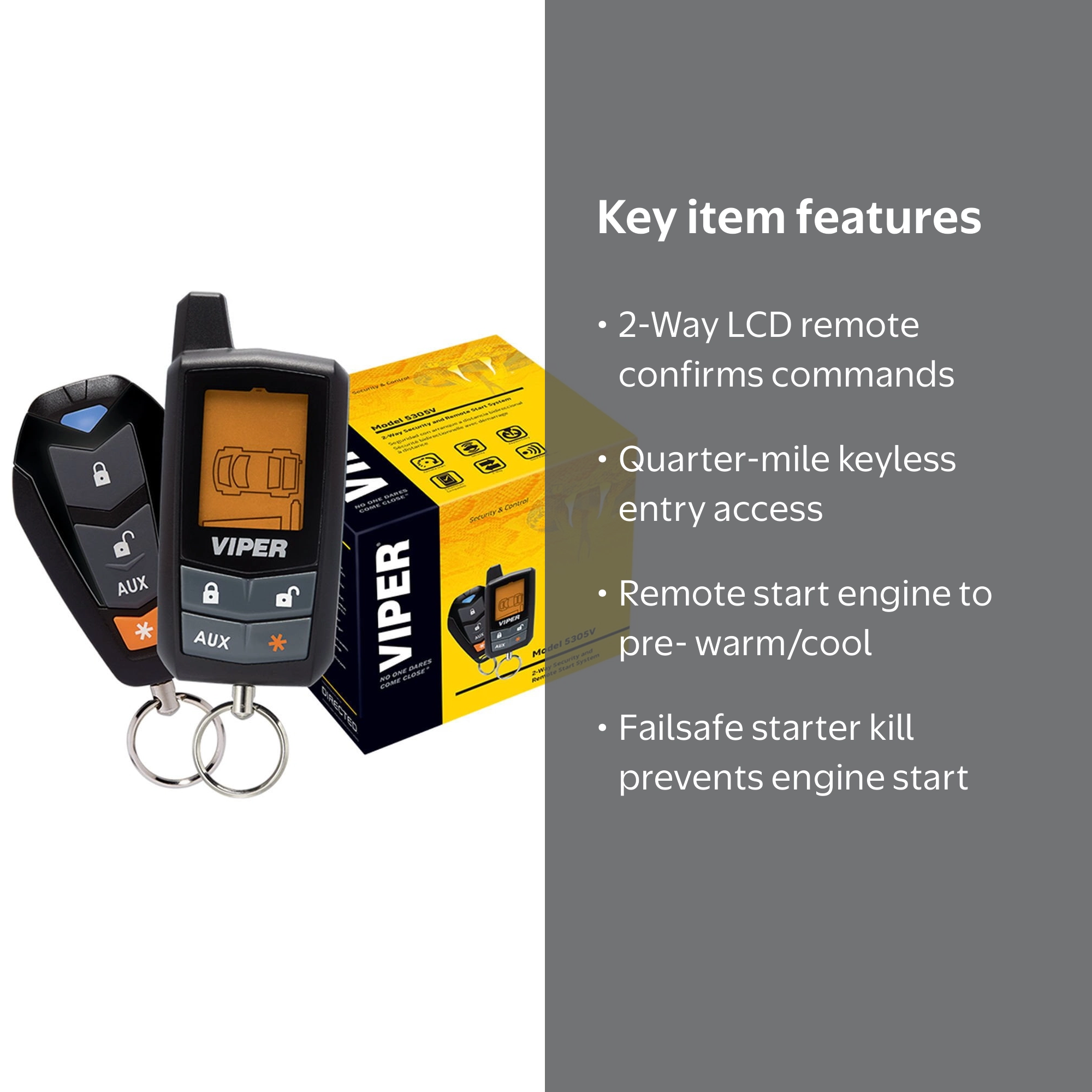 Viper 5305V 2-Way Car Security and Remote Starter Pack with Alarm
