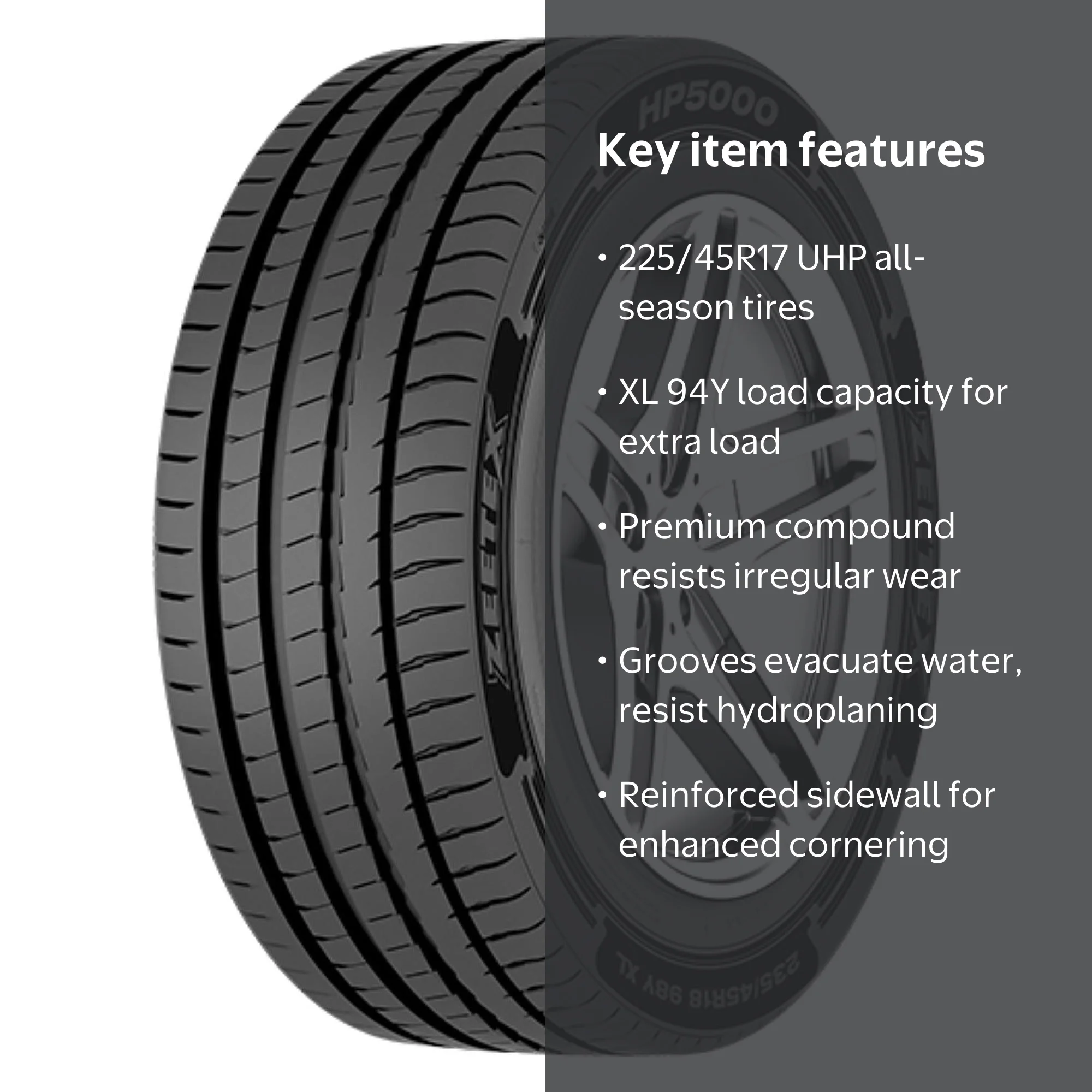 Zeetex HP5000 Max UHP 225/45R17 94Y XL Passenger Tire - Walmart.com