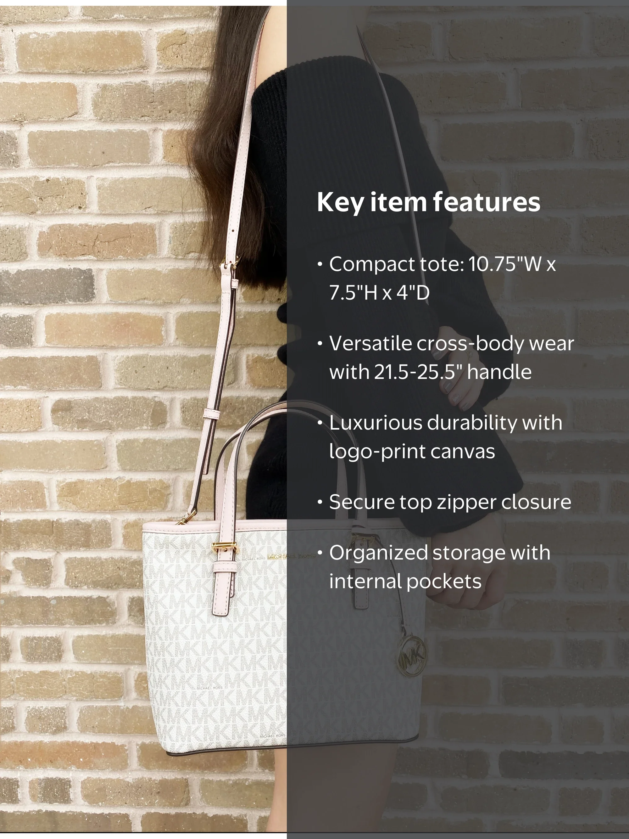 et set travel extra-small logo top-zip tote bag Michael Kors XS Carry All Jet Womens (Brown Gold) Print Canvas Michael Kors Bags | Michael