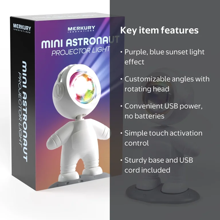 Mini Astronaut Projector Night Light Merkury Innovations- Purple