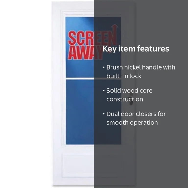 Larson 36x81-inch Screenaway Door, White Retractable Wooden Single Larson 36x81-inch Screenaway Door, White Retractable Wooden Single