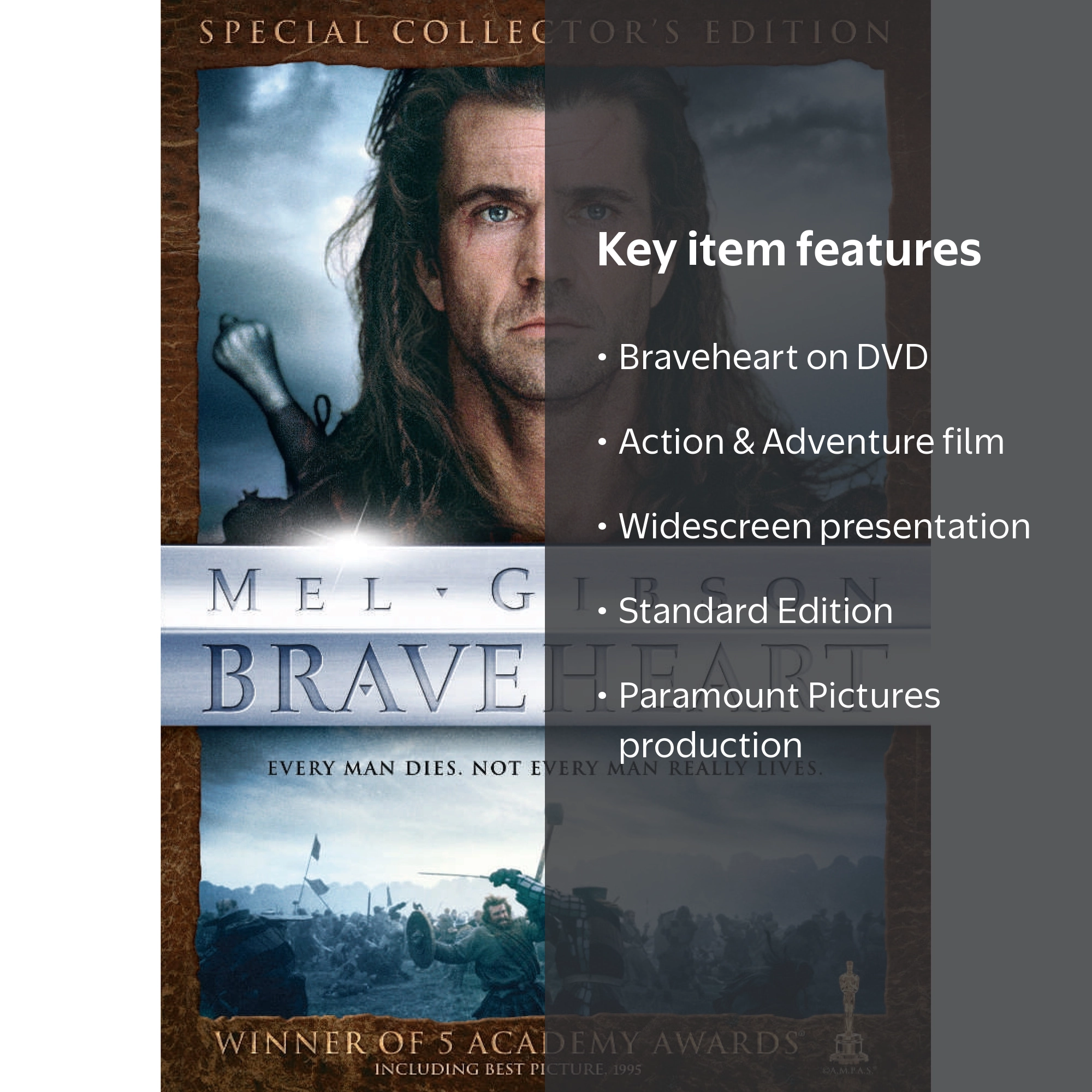 Braveheart (DVD) - Action & Adventure Historical Epic - Walmart.com