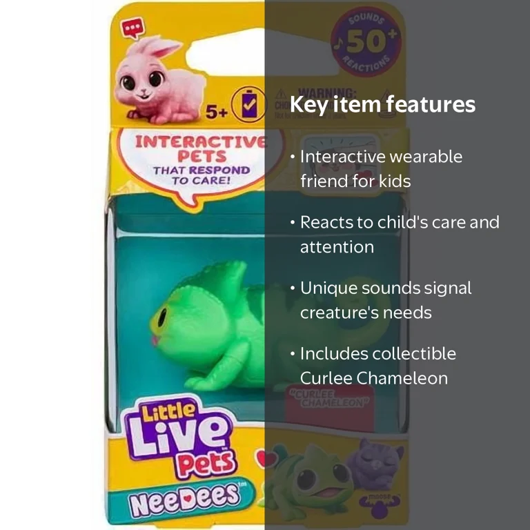 Little Live Pets NeeDees Curlee Chameleon Wearable Interactive