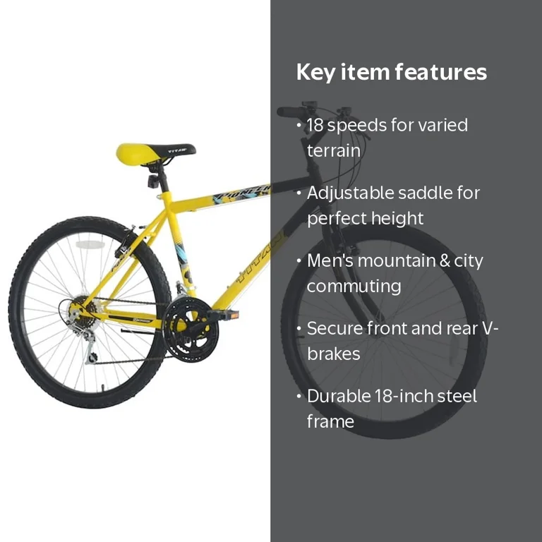 Titan Pioneer Men's Mountain Bike, 18-Speed, 26