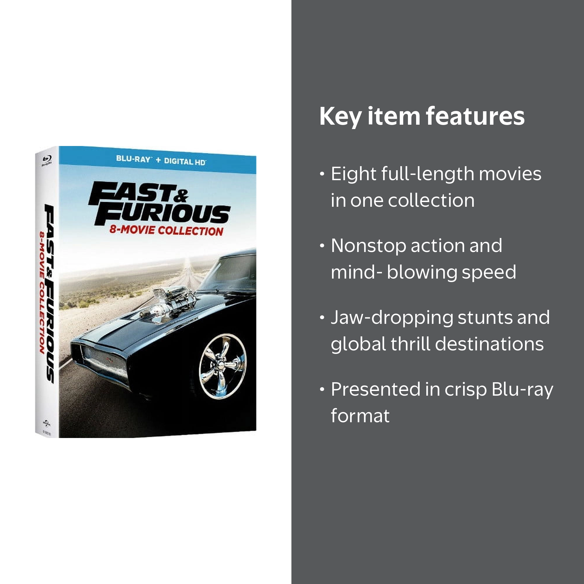 Fast & Furious: Complete 8-Movie Blu-ray Collection, Action