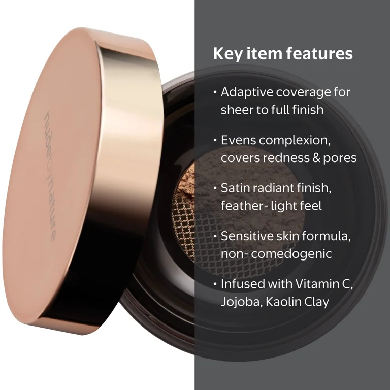 Nude by Nature Radiant Loose Powder Foundation, W5 Vanilla, 0.35