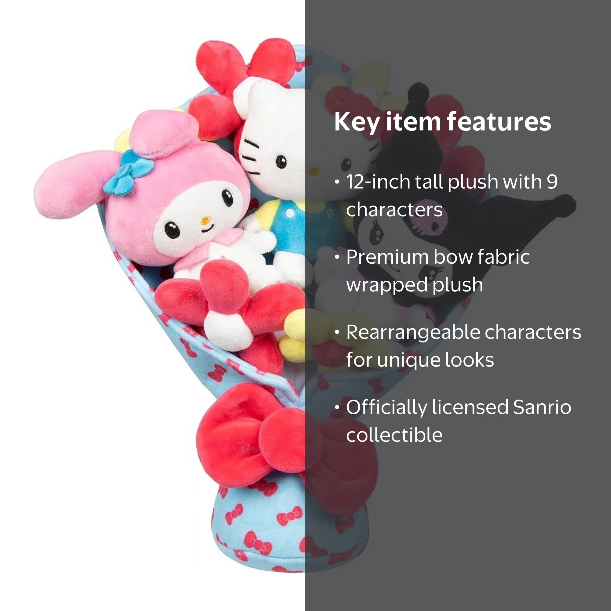 Jazwares, Hello Kitty Plush Bouquet, 12-inch, 9 Plush Included