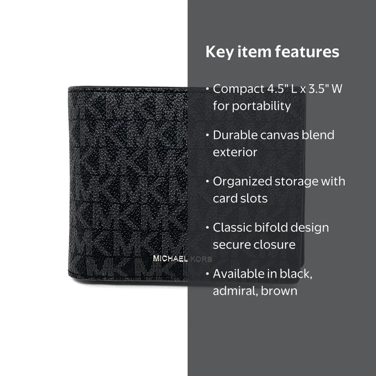 Michael Kors Men's Cooper Billfold Wallet with Passcase Black