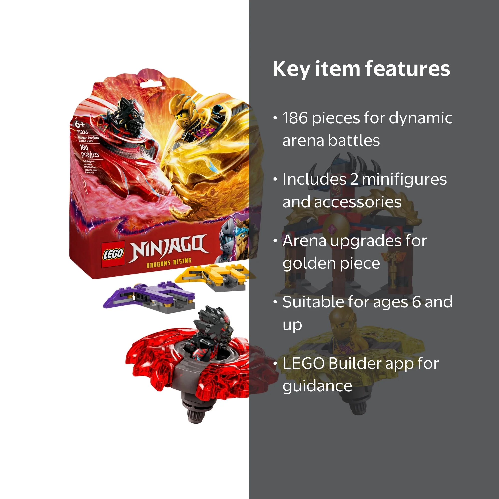 Free Shipping! LEGO NINJAGO Dragon Spinjitzu Battle Pack Building