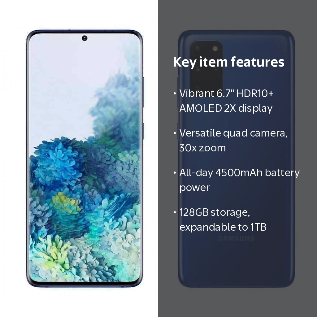 Pre-Owned Samsung Galaxy S20+ 5G Aura Blue Fully Unlocked (Fair