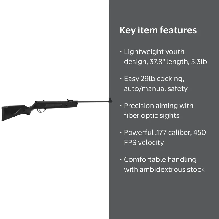 『HAKU LIN AR BLACK×BROWN』 Hatsan Alpha Youth Break Barrel Air Rifle .177 Caliber Black 450