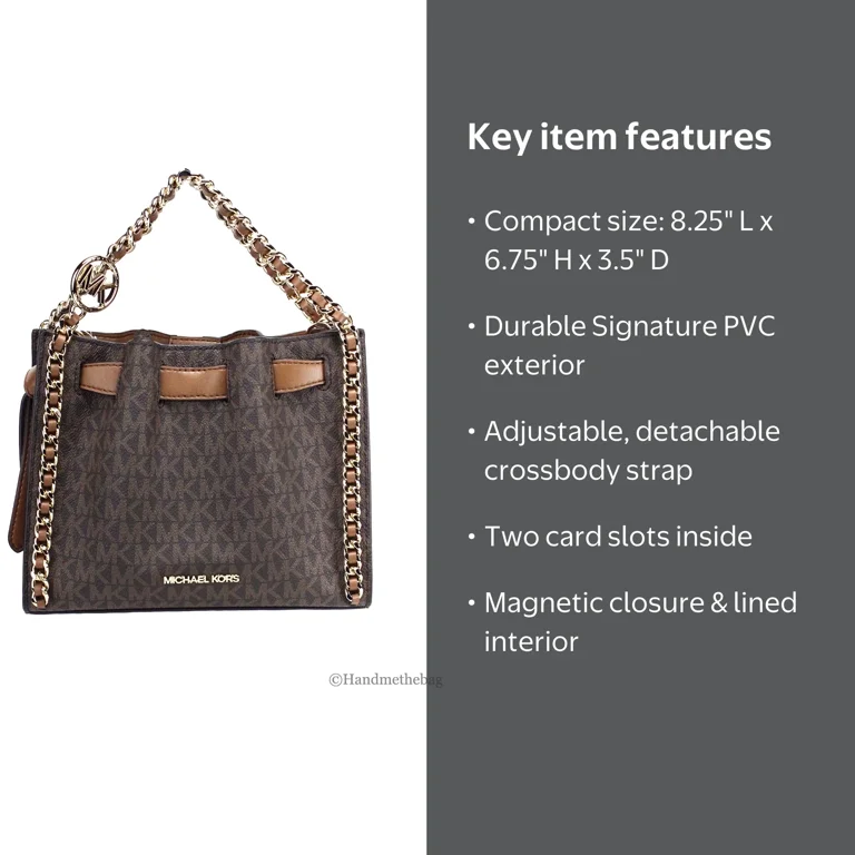 Michael Kors Mina Small Belted Brown Signature PVC Chain Inlay