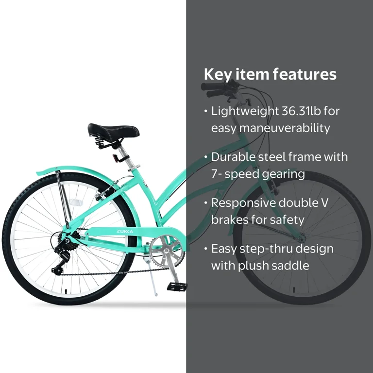 Aukfa 26 Cruiser Bike - 7 Speed Hybrid Bicycle for Women - Walmart.com