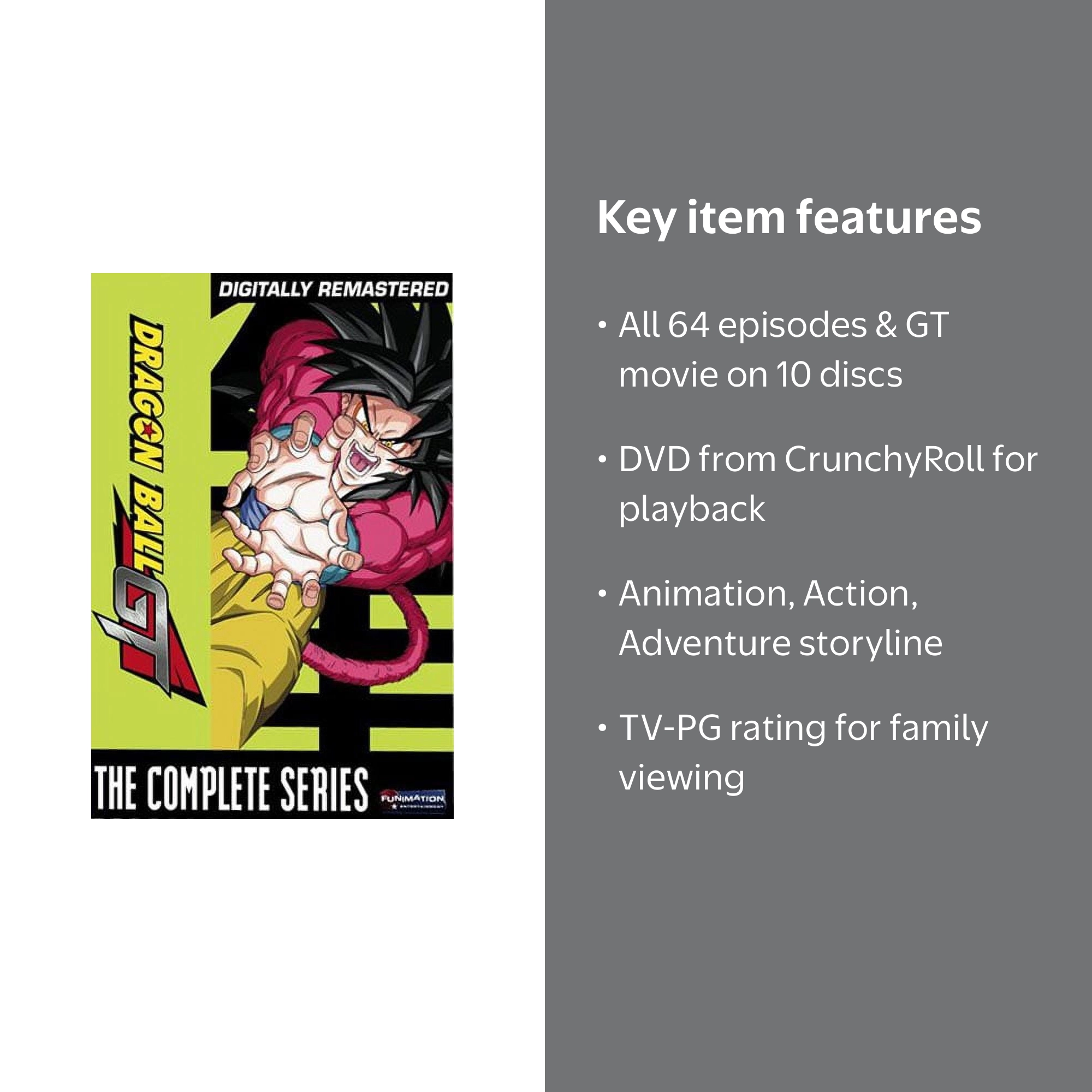 CrunchyRoll: Dragon Ball GT, Complete Series Box Set, TV-PG Rated