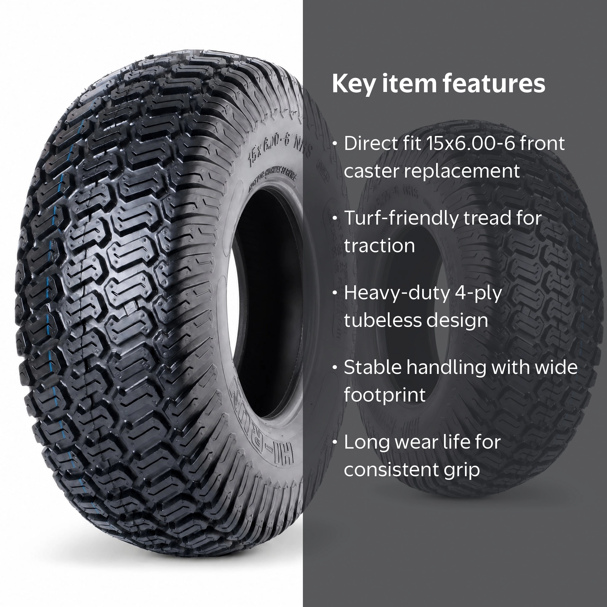 Hi-Run 2 Set SU05 15X6.00-6 4PR Tubeless Lawn & Garden Tire Fits